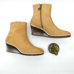 Timberland Leather Ankle Boots w/ Logo Zipper